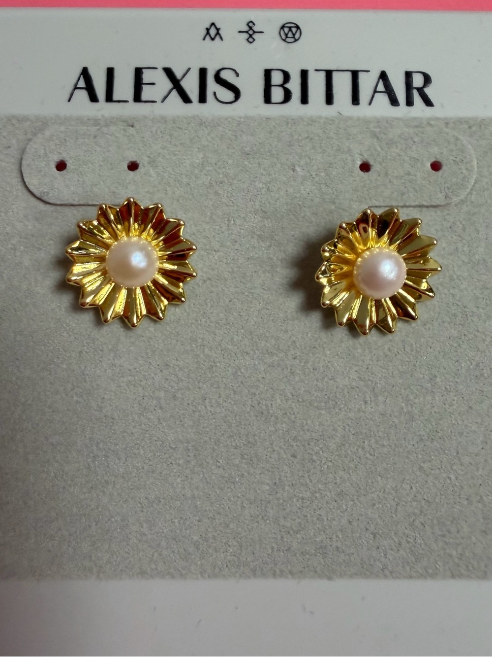 Alexis Bittar Sunburst Pearl Stud Earrings NWT